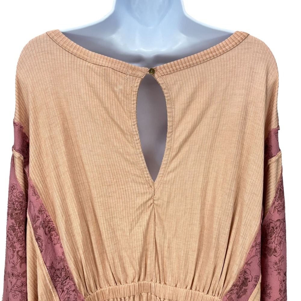 Gimmicks by BKE Women's Large‎ Peach Pink Lace Peasant Boho Flowy Blouse NWT - Picture 5 of 7